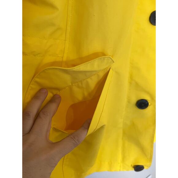 Women's Lands End Yellow Rain Coat Wind Breaker Jacket Coat Size Large - Picture 6 of 6